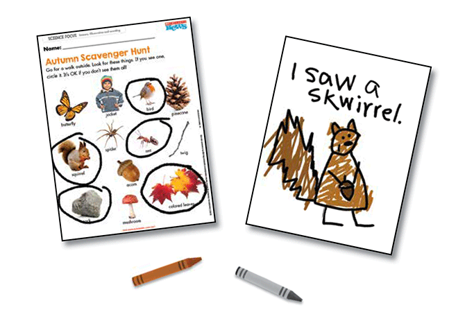 Examples of a completed skill sheet and a drawing