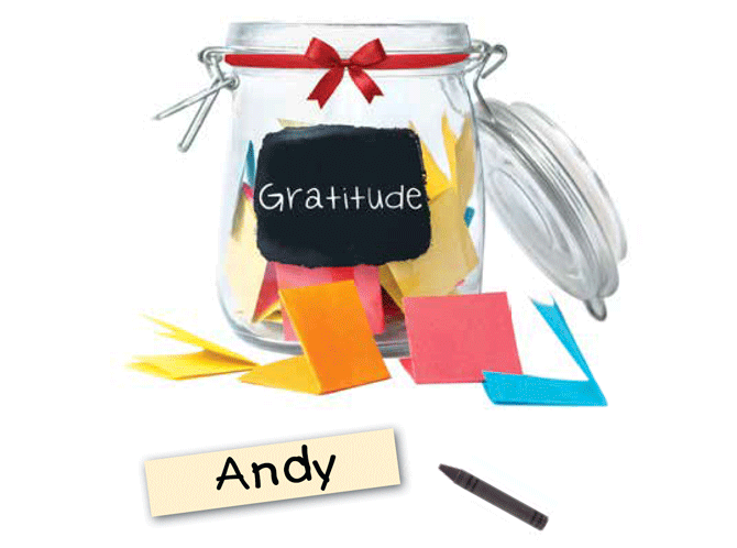 Example of a gratitude jar